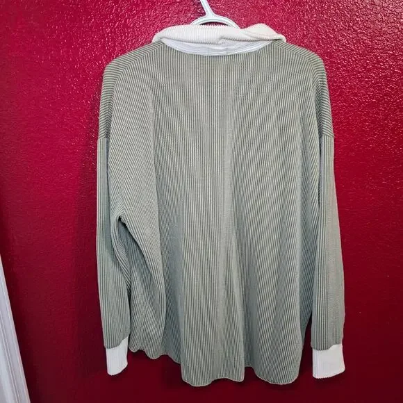 BKE Oversized Colorblock Zip Up Shacket Size Small - Picture 5 of 6